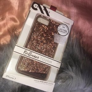 Genuine Rose Gold Crystal iPhone 7 case